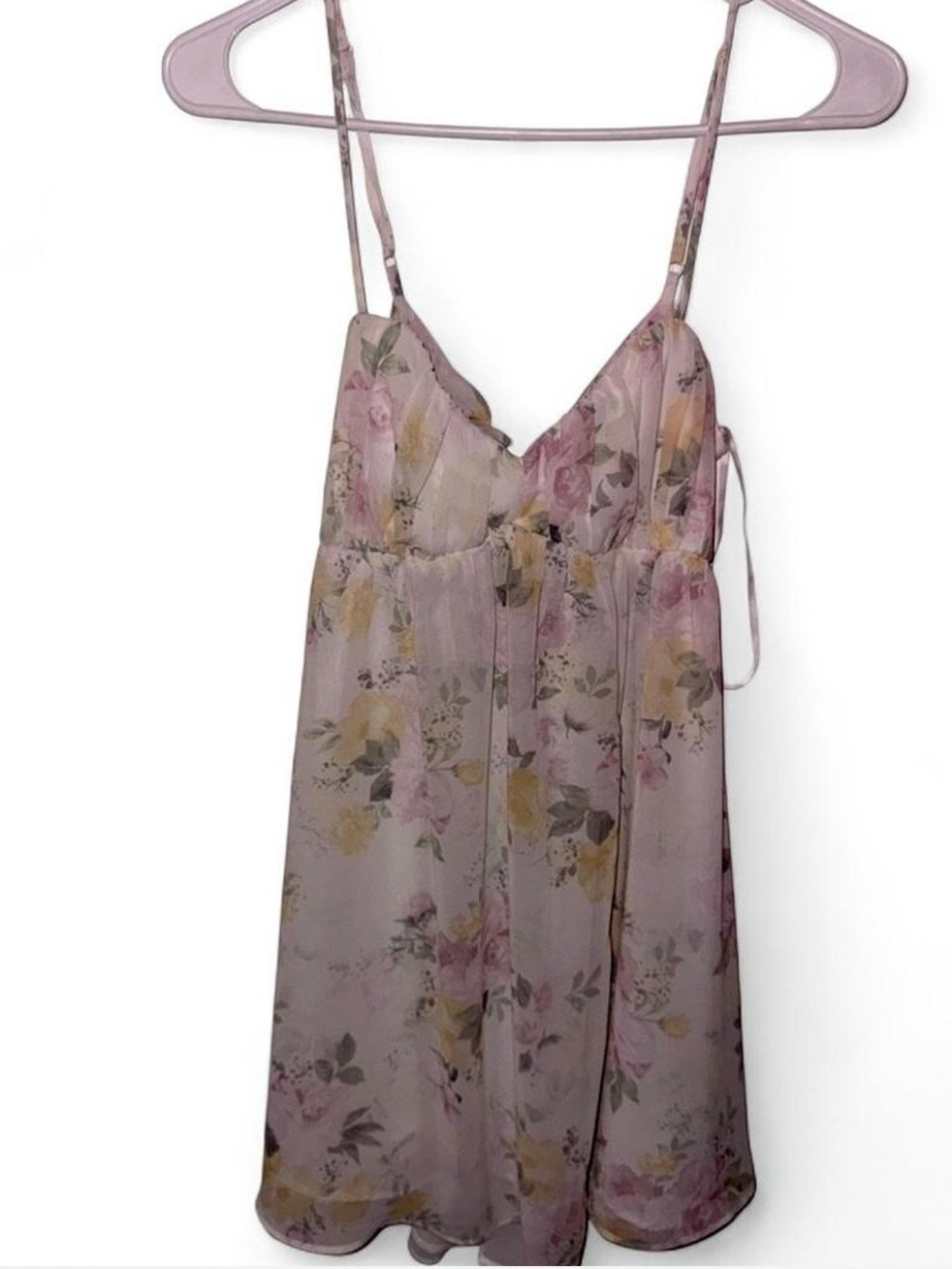 Windsor Pink Floral Slip Dress with Yellow Accents
